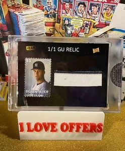 DEREK JETER PANT RELIC PATCH 1$ YANKEES STAMP THE BAR P.O.T.P 1/1 RARE CSTORE - Photo 1/7