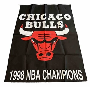 Chicago Bulls NBA 1998 Flag 2'X4' 90s. Michael Jordan Basketball - Imagen 1 de 6