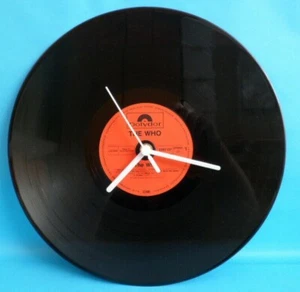 THE WHO CLOCK Upcycled Vinyl Record Daltrey Townsend Moon Wall CLOCK 12" LP - Picture 1 of 6