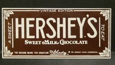 Dollhouse Miniatures Metal Sign Advertising HERSHEY'S CHOCOLATE 3 1/4" x 1 1/2"