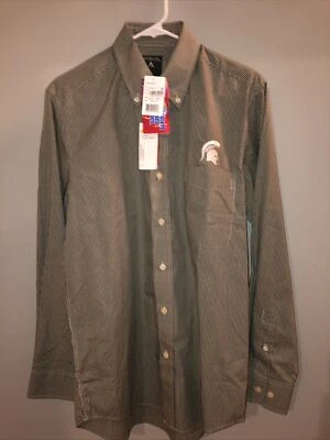 NEW Antigua Michigan State University SPARTANS Mens Button Down Shirt Logo SZ SM - Image 1 of 4