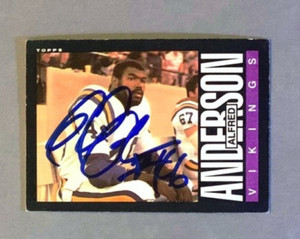 ALFRED ANDERSON Baylor - Minnesota Vikings 1985 Topps AUTOGRAPH / SIGNED Card