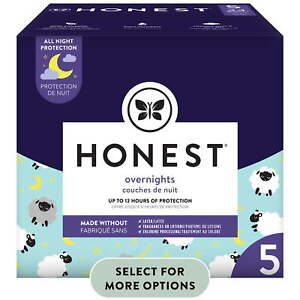 The Honest Company Overnight Baby Diapers, Sleepy Sheep, Size 5, 44 ct US