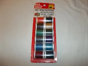 Vtg Unopened K-MART Package Of 12 Spools of Polyester Sewing Thread 35 Yds Each - Picture 1 of 9