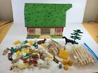 Vintage MARX Lazy Day Farm with accessories and animals tin barn 
