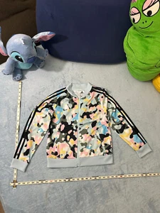 Adidas track suit jacket in cool multicolor camo pattern kids size 10/12 - Picture 1 of 2