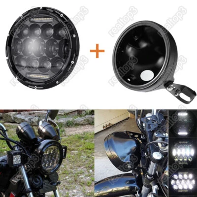 7" LED Headlight Hi/Lo+ Housing Bracket For Yamaha Royal Star Venture XVZ1300 Foto 1 de 4