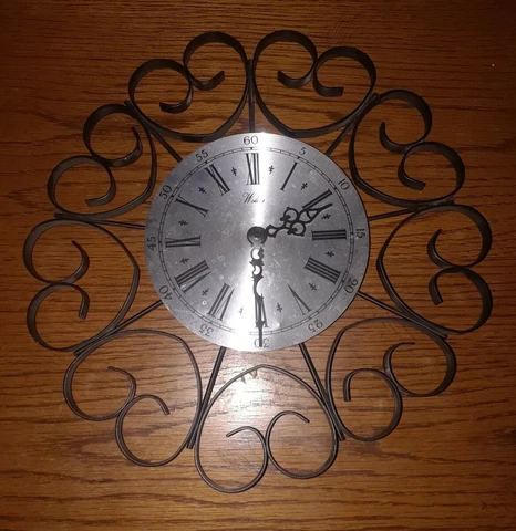 Vintage Wrought Iron 13" Elgin Welby Wall Clock Retro Mid-Century Modern Cover