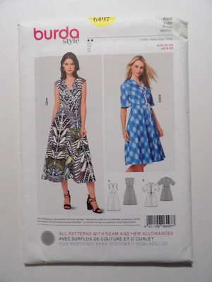 Burda 6497 Misses Sz 8-20 Dress w/ Style Variations Sewing Pattern FF UNCUT - Image 1 of 3