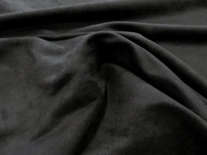 MICROSUEDE Faux Black Suede Fabric Upholstery 58" Wide - By the Yard - Picture 1 of 12