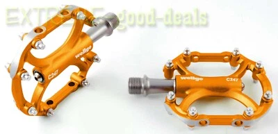 Wellgo C247 Pedales Ultraligeros Bicicleta Bicicleta BMX MTB Plataforma Anodizado Naranja 9/16 Foto 1 de 4
