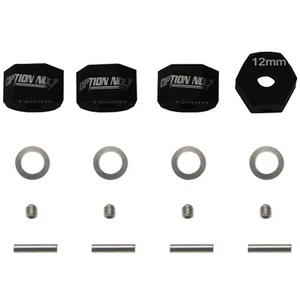 4pcs Aluminum 12mm HEX Adapter Combiner For TAMIYA CC-01/TT-02B/TT-02/CR01/GF01 - Picture 1 of 5