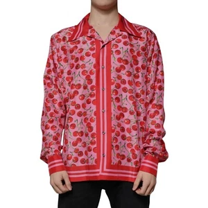 Dolce & Gabbana Camisa Rosa Cereza Seda con Botones Informal 42/ US16.5/ XL - Imagen 1 de 8