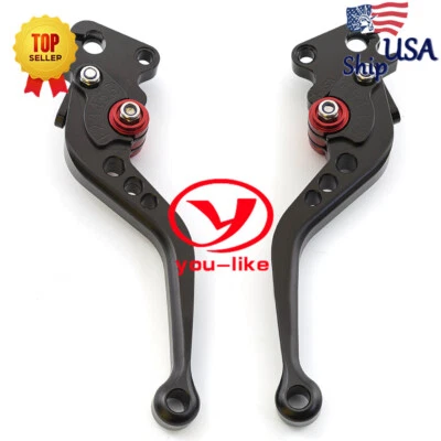 For Suzuki SV650 1999-2009 2008 2007 2006 CNC Black Short Brake Clutch Levers - Image 1 of 4