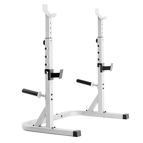 ESTANTE PARA SENTADILLAS DE GIMNASIO WEIDER, 32,5" D x 49,5" W x 63" H - PLATINO Foto 1 de 4