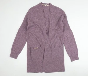 White Stuff Women's Purple Open Front Cardigan Size 12 No Pattern Pockets - Picture 1 of 12