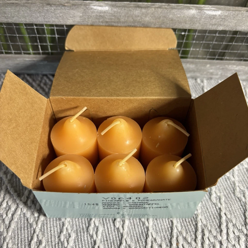 PartyLite Piña y Granada Caja de 6 Velas Votivas V06402 Foto 1 de 3