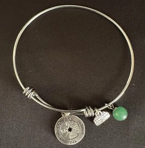 Silver Tone A Circle of Love Dangle Charm Bracelet Journey Adventure CompassBead - Picture 1 of 5