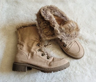 Bass Angelica Beige Marrón Imitación Piel Gamuza Cómodas Botas Ligeras Talla 5 5M NUEVAS Foto 1 de 4