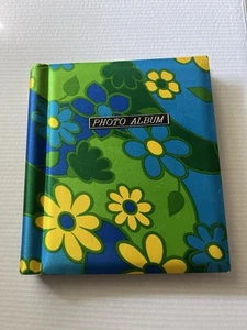 Vintage 1960s 1970s Satin Fabric Photo Album Flower Power Floral Mod Groovy - Picture 1 of 5