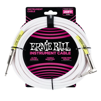 Cable de instrumento Ernie Ball 20' recto/ángulo - blanco Foto 1 de 2