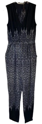 Twelfth Street by Cynthia Vincent Women's Silk Sz P (XS) Black/White Jumpsuit - Image 1 of 4