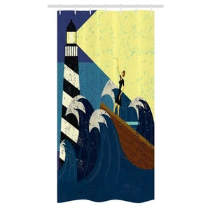 Leuchtturm Schmaler Duschvorhang Grunge Sea Storm - Bild 1 von 3