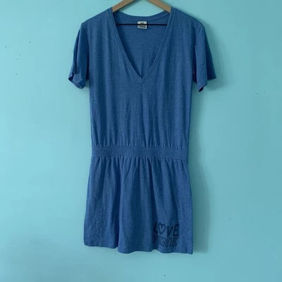 Vestido ROSA Victoria’s Secret LOVE PINK Logo MUJERES Natación Playa Encubrimiento Azul Raro Foto 1 de 4