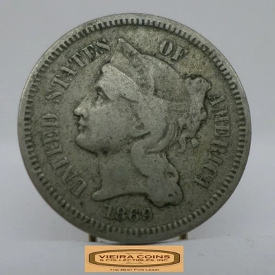1869 Three-Cent Piece, 3 Cents Nickel - #C53769NQ - Image 1 of 2