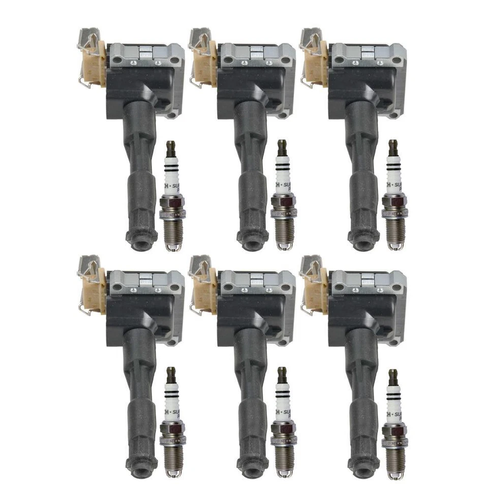 博世 6 点火线圈和 6 个镍火花塞套件适用于宝马 E34 E36 325i 525i M3 — 第 1/1 张图片