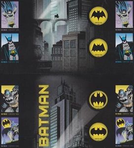 US 4935b Batman imperf NDC cross gutter block 4x3 MNH 2014 - Picture 1 of 1