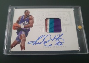 2013-14 Flawless Class of 2010 Auto Karl Malone 4 color patch Auto Utah Jazz /25