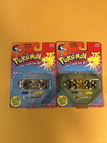 RARE Vintage xCONCEPTS Pokémon CHARIZARD ALAKAZAM Mini Skateboards Tech Deck Lot Cover