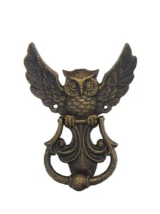 Llamadero de puerta campana de puerta búho hierro fundido estilo antiguo 15,5x19x3 cm (9332) - Imagen 1 de 3