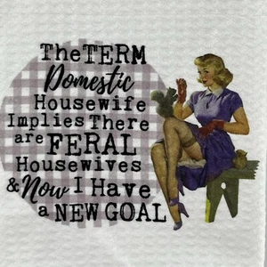 Funny Kitchen Dish Towel Retro Snarky Vintage Style Microfiber Sassy Sarcastic - Picture 1 of 2
