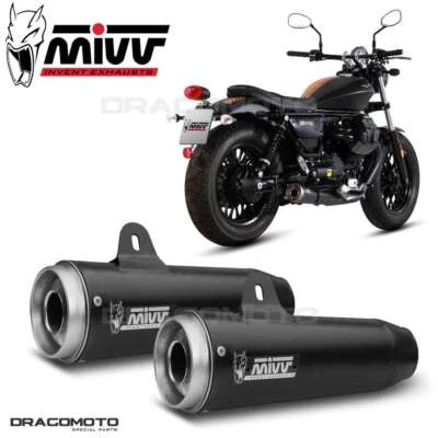 Doulbe Exhaust MOTO GUZZI V9 BOBBER / ROAMER 2018 2019 MIVV Ghibli Black RC - Image 1 of 4