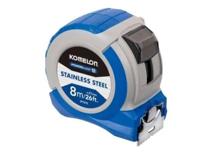 Komelon Stainless Steel PowerBlade Pocket Tape 8m/26ft Width 27mm - IPT87E - Image 1 of 3