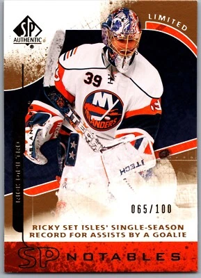 08-09 SP AUTHENTIC SP NOTABLES GOLD - RICK DIPIETRO /100 #141 NEW YORK ISLANDERS - Image 1 of 2