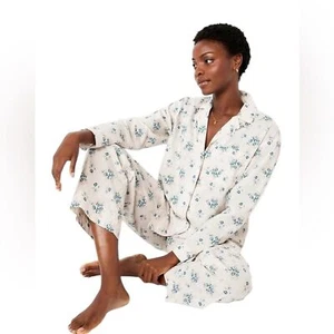 Old Navy Poplin Pajama Pant Set Blue Floral Womens Size 3X - Picture 1 of 14