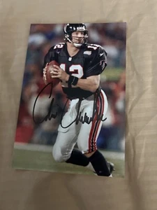 Foto firmada por Chris Chandler de los Atlanta Falcons 4x6 autógrafo de fútbol - Imagen 1 de 1