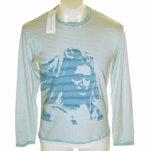 Neu Herren French Connection langärmelig gestreiftes T-Shirt übergroß XS S M - Bild 1 von 2