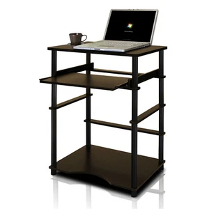 Espresso/black Small Laptop Desk Computer Mini Space Saving Table Home Office - Picture 1 of 1