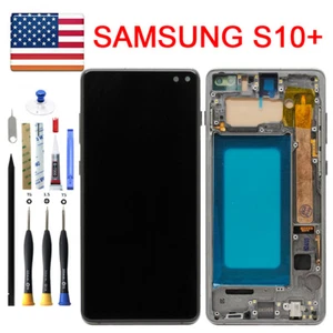 OLED LCD Display Touch Screen Digitizer Frame For Samsung Galaxy S10+ Plus G975U - Picture 1 of 3