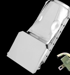 BB Chevy Chrome 6 Qt Drag Racing Oil Pan with Pick Up Tube BBC 396 427 454 65-90 - Picture 1 of 6