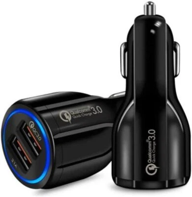 ICOLINK FAST Car Charger Dual USB UNIVERSAL LED Charging QC 3.1 Cars Socket 12V-24V GB