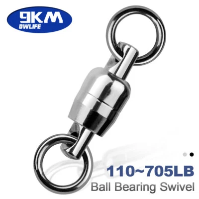 Dual Ball Bearing Swivel Stainless Steel Fishing Swivel Bait Connector Swivel - Image 1 of 4