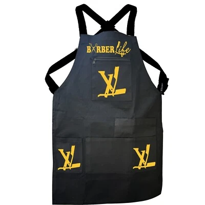 LEO DESIGN Barber Apron, Salon Apron, Haircut apron, Black apron, Professional Barber Apron