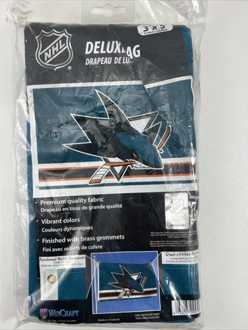 SAN JOSE SHARKS Huge 3'x5' DELUXE-EDITION NHL Hockey Wincraft Team FLAG Cover