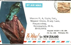 NEW ZEALAND Illustrated Cover Tourism *See NZ* BIRDS 1960 {samwells}MA683 - Picture 1 of 6