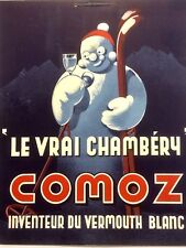 RARE Carton Publicitaire COMOZ Le vrai CHAMBERY Litho  Années 50 . 032 X 040 cms